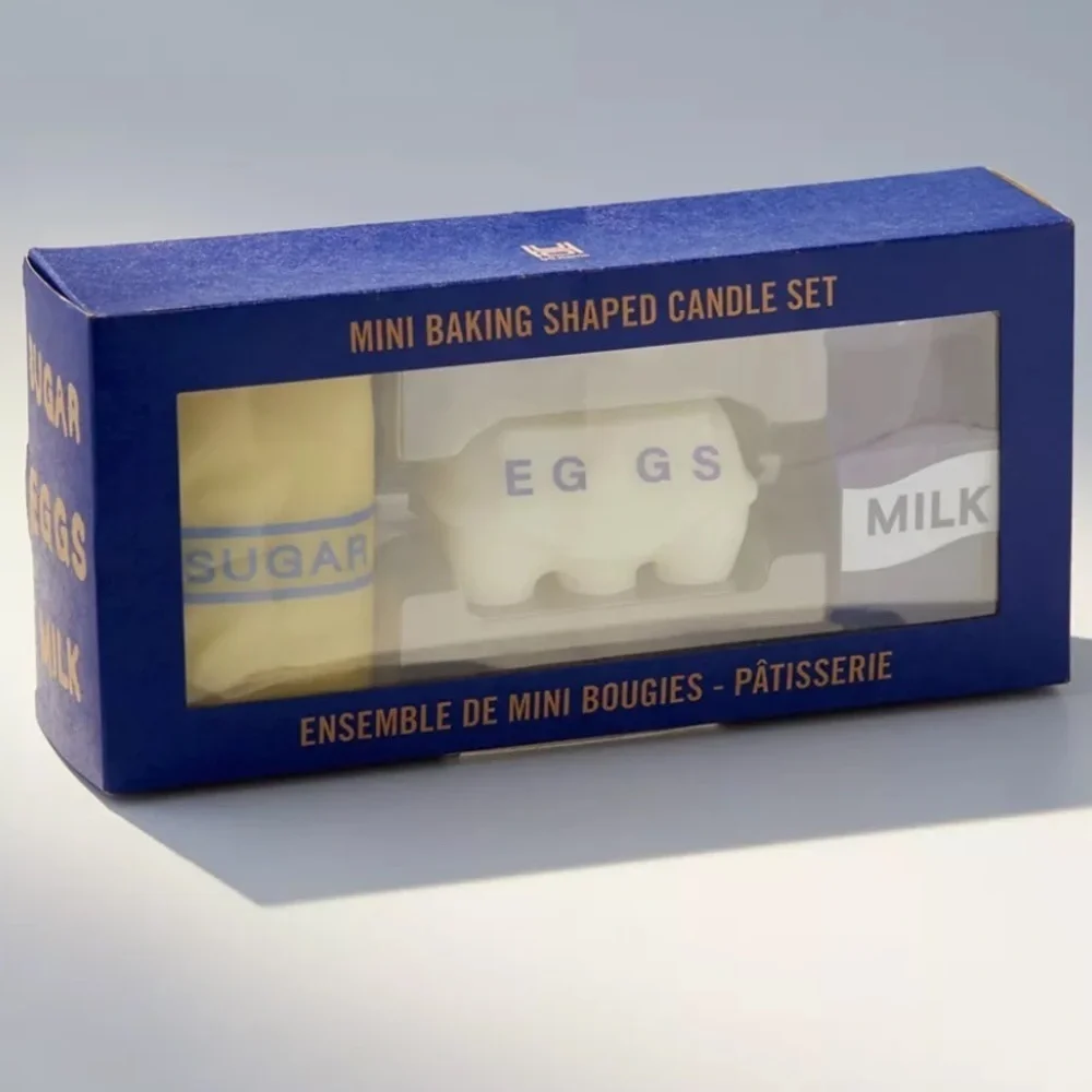Urban Outfitters Novelty Candle Set NEW baking ingredients milk, eggs, sugar